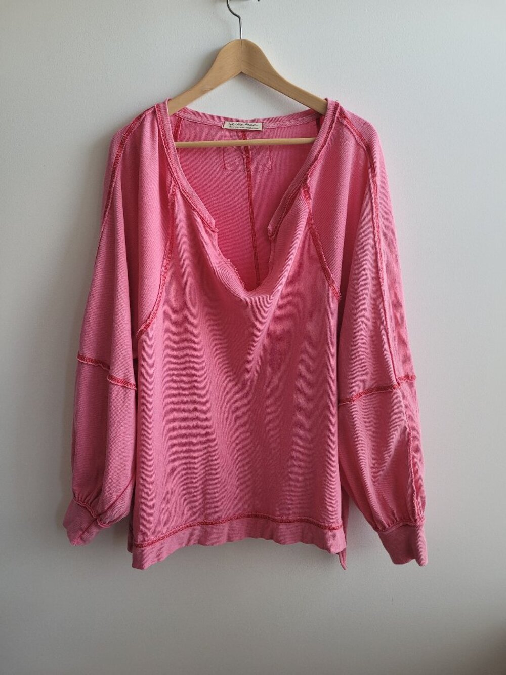Free People We the Free Pink Slouchy Shirt-XL*